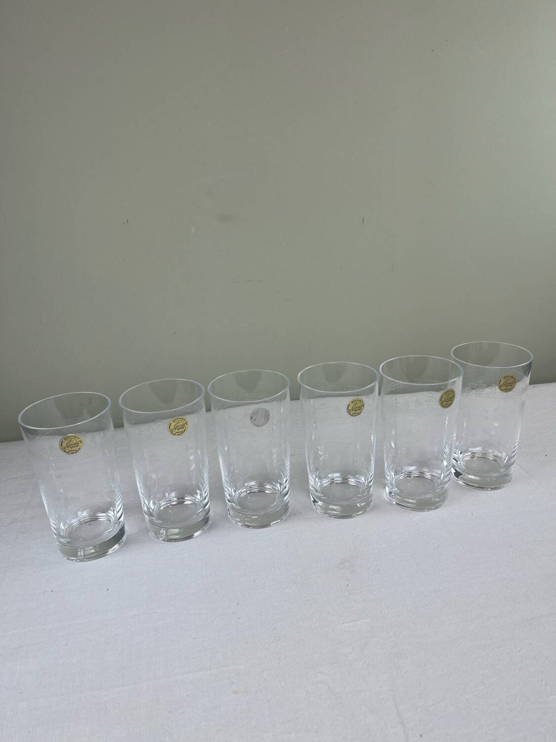 6 engraved glasses