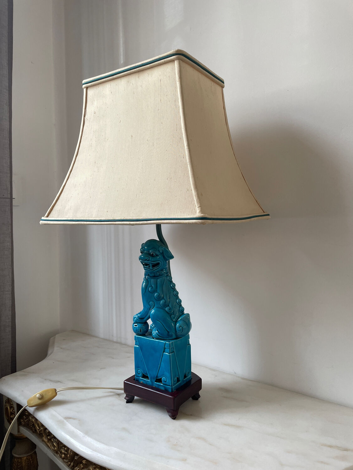 Lampe vintage céramique Hollywood Regency