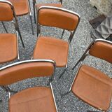 17 chrome metal bistro chairs from the 70s