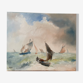 Tableau ancien marine