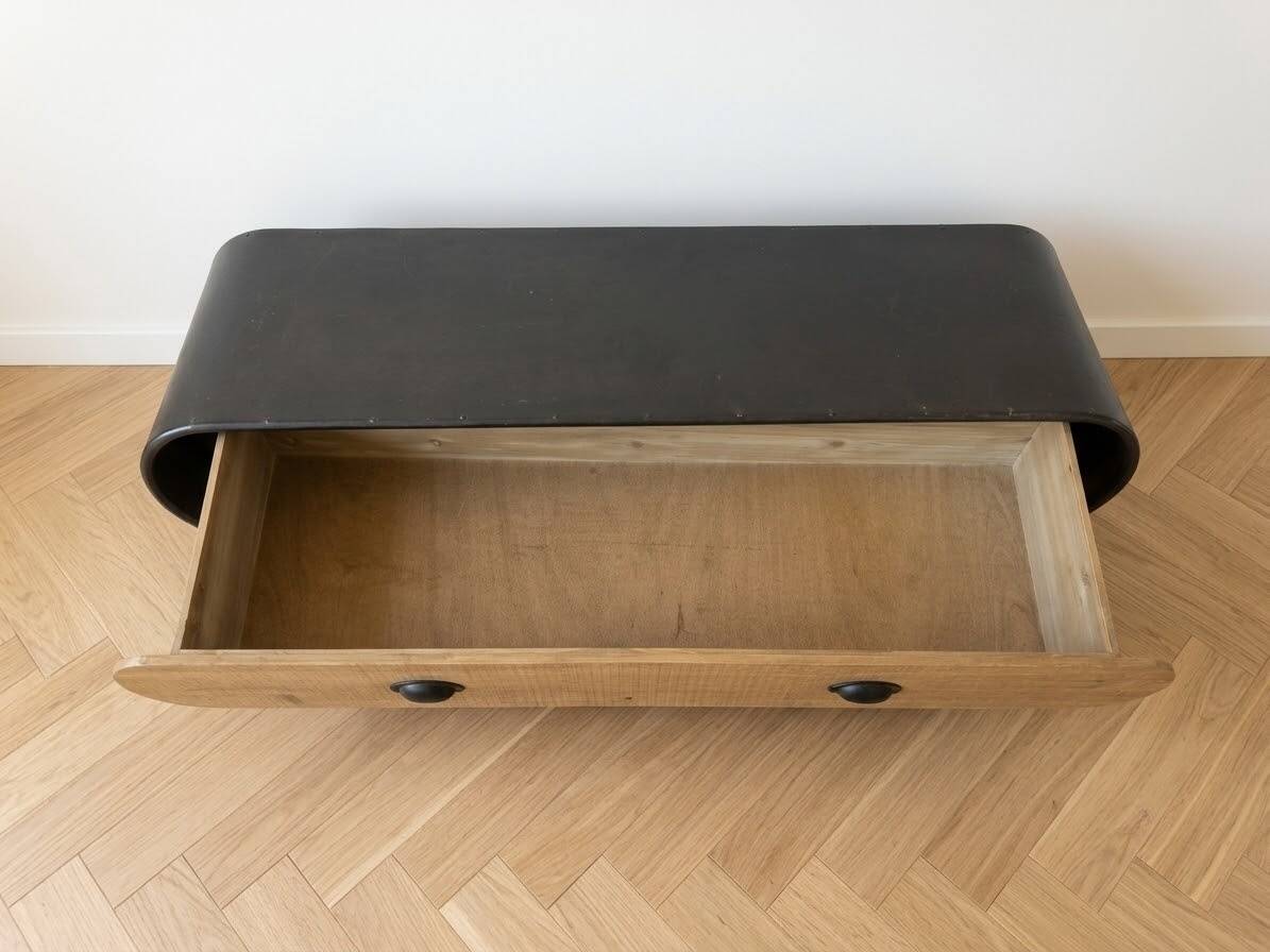 TV unit metal and wood 120*35cm