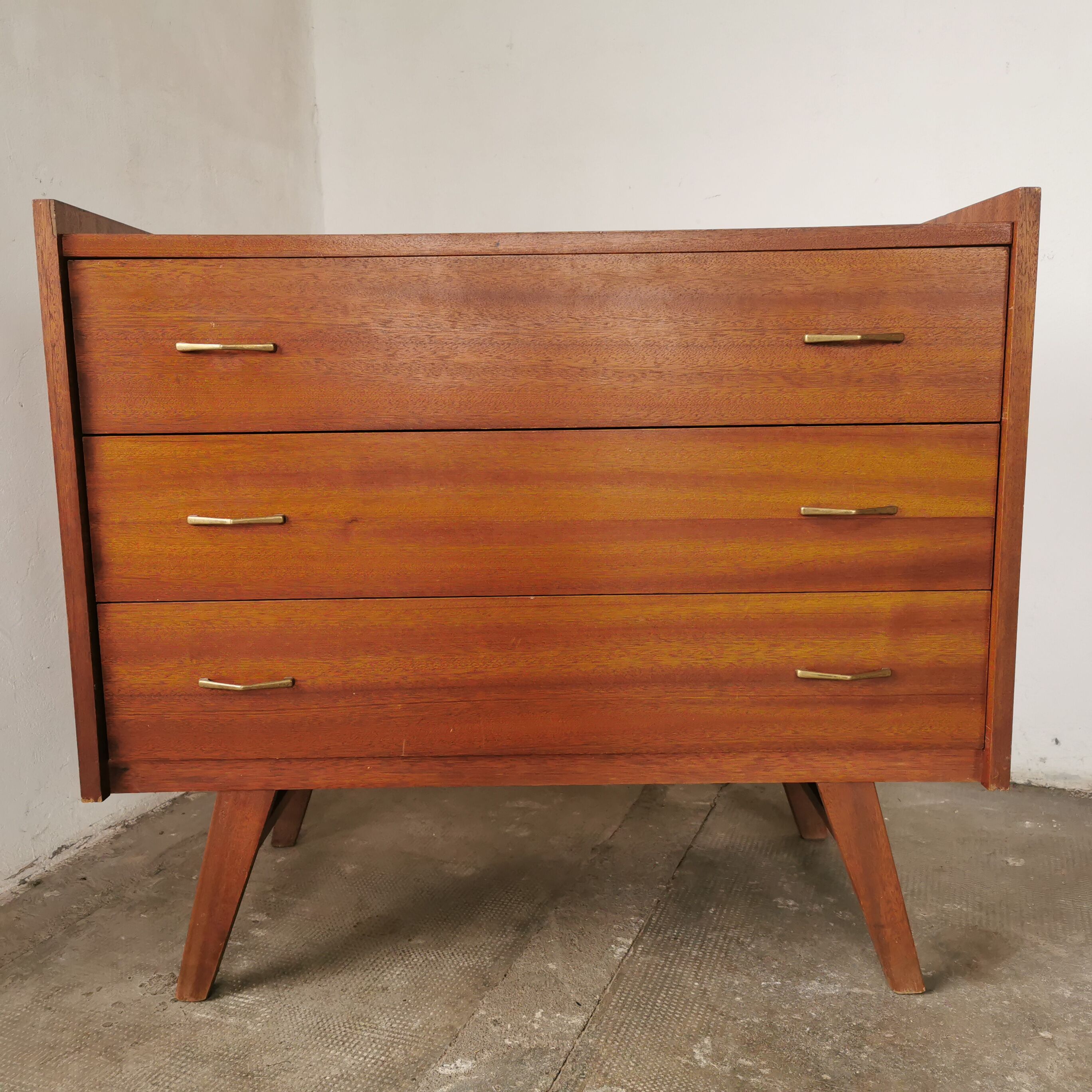 Vintage compass foot chest of drawers