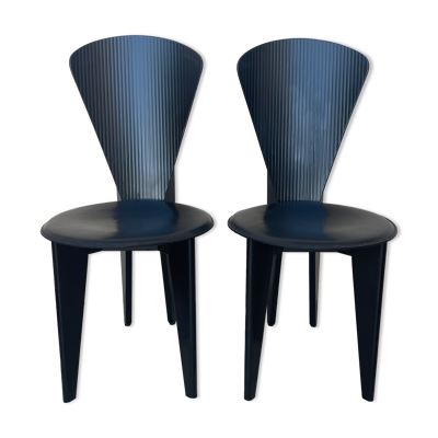 Paire de chaises de marque Calligaris des années 1980
