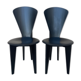 Paire de chaises de marque Calligaris des années 1980