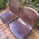 Gastone Rinaldi dining chairs covered with original cow leather, set of two, Italy, 1960s
