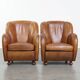 Set of 2 Sheepskin Leather Design Armchairs