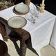 Set of 6 handmade stoneware plates in glazed beige and brown D20 H3