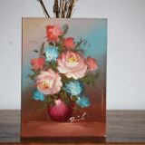 Painting on isorel - flowers