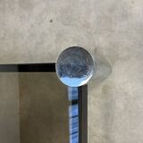 Table basse chrome et verre fumé années 70