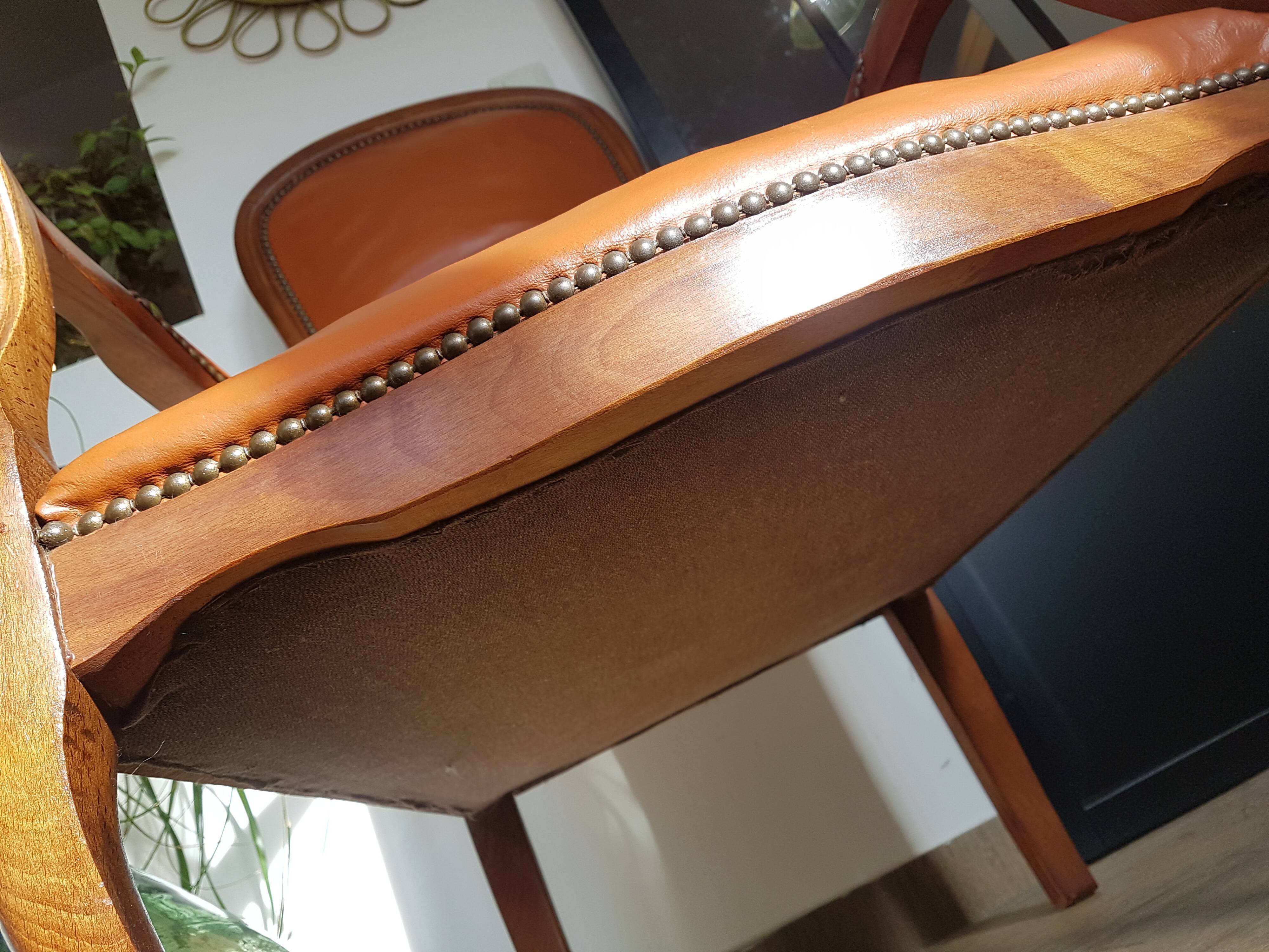 Fauteuil Voltaire en cuir