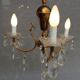 Lustre vintage à pampilles 3 bras de lumière