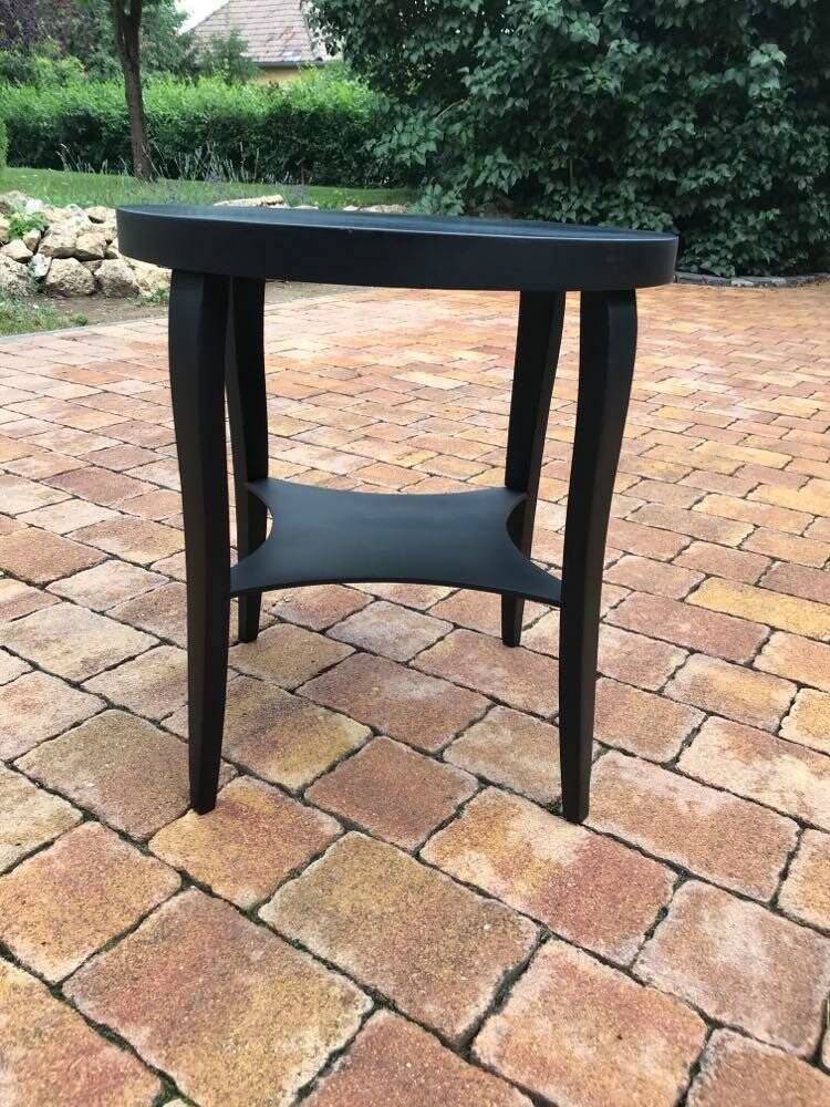 Table d'appoint ronde Art Déco en bois marron, années 1930, plateau circulaire