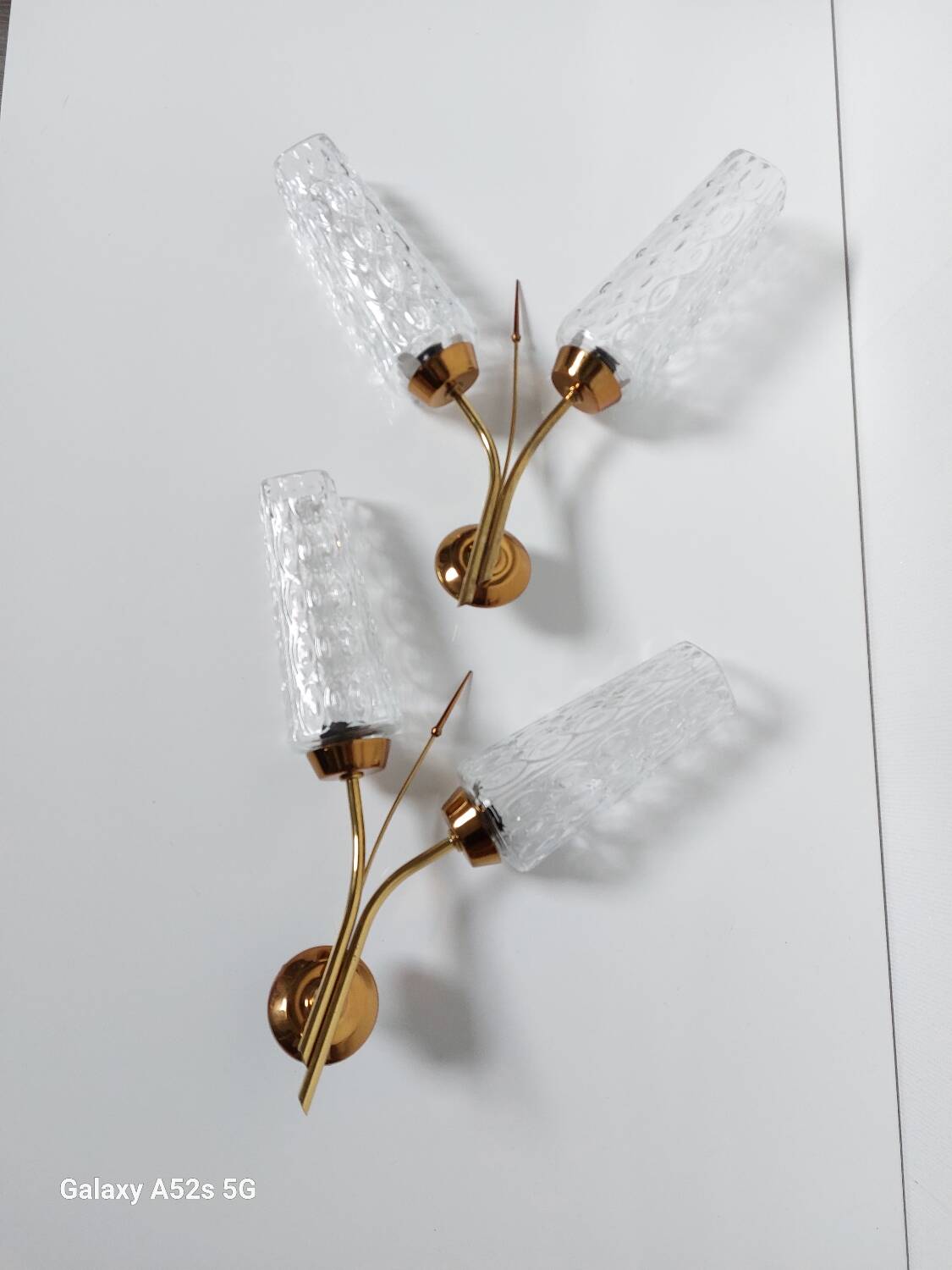 Pair of double art deco wall lights