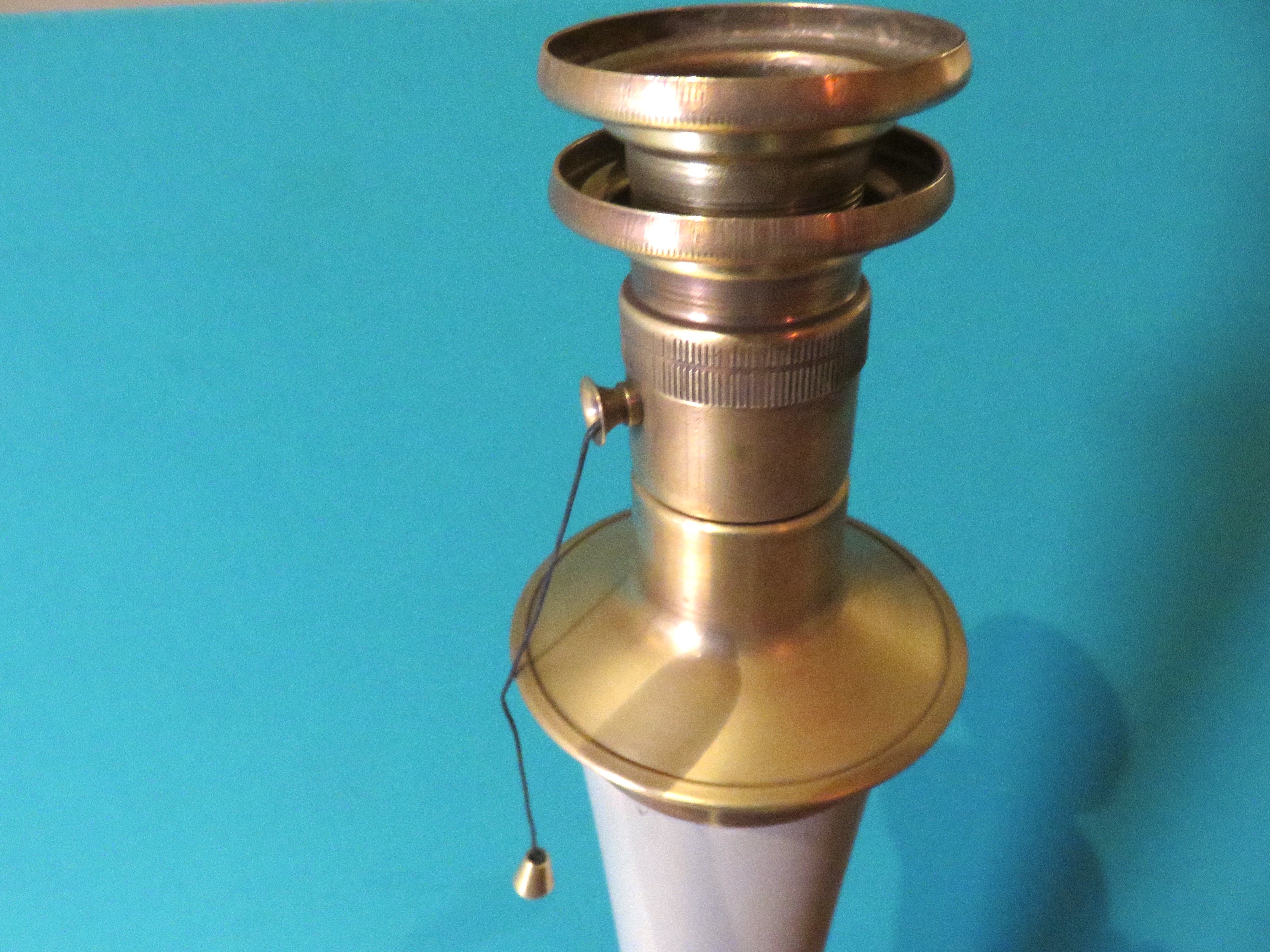 "Mazda" desk lamp in wood and brass France 1940