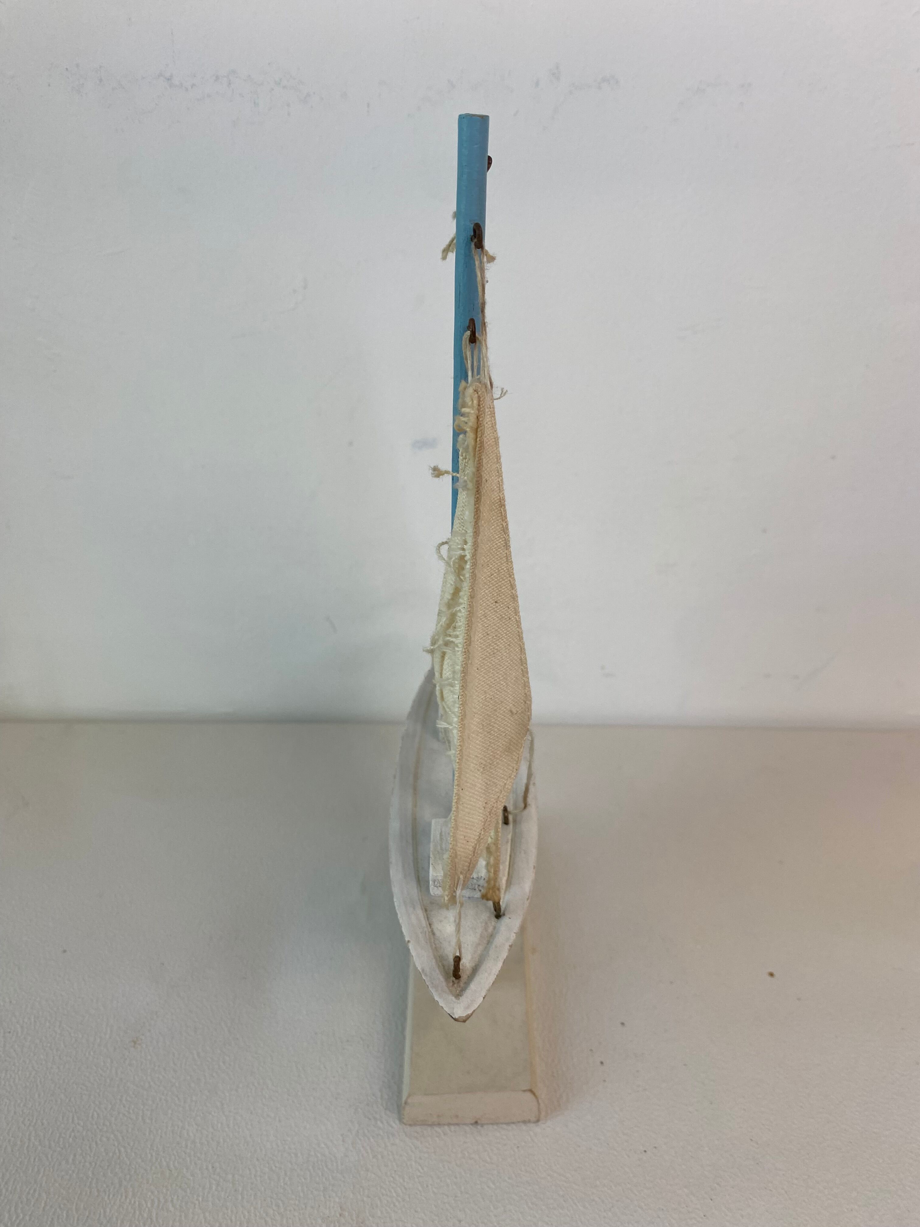 Blue and white boat
