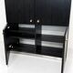 Black ash and steel bar cabinet, 1970s