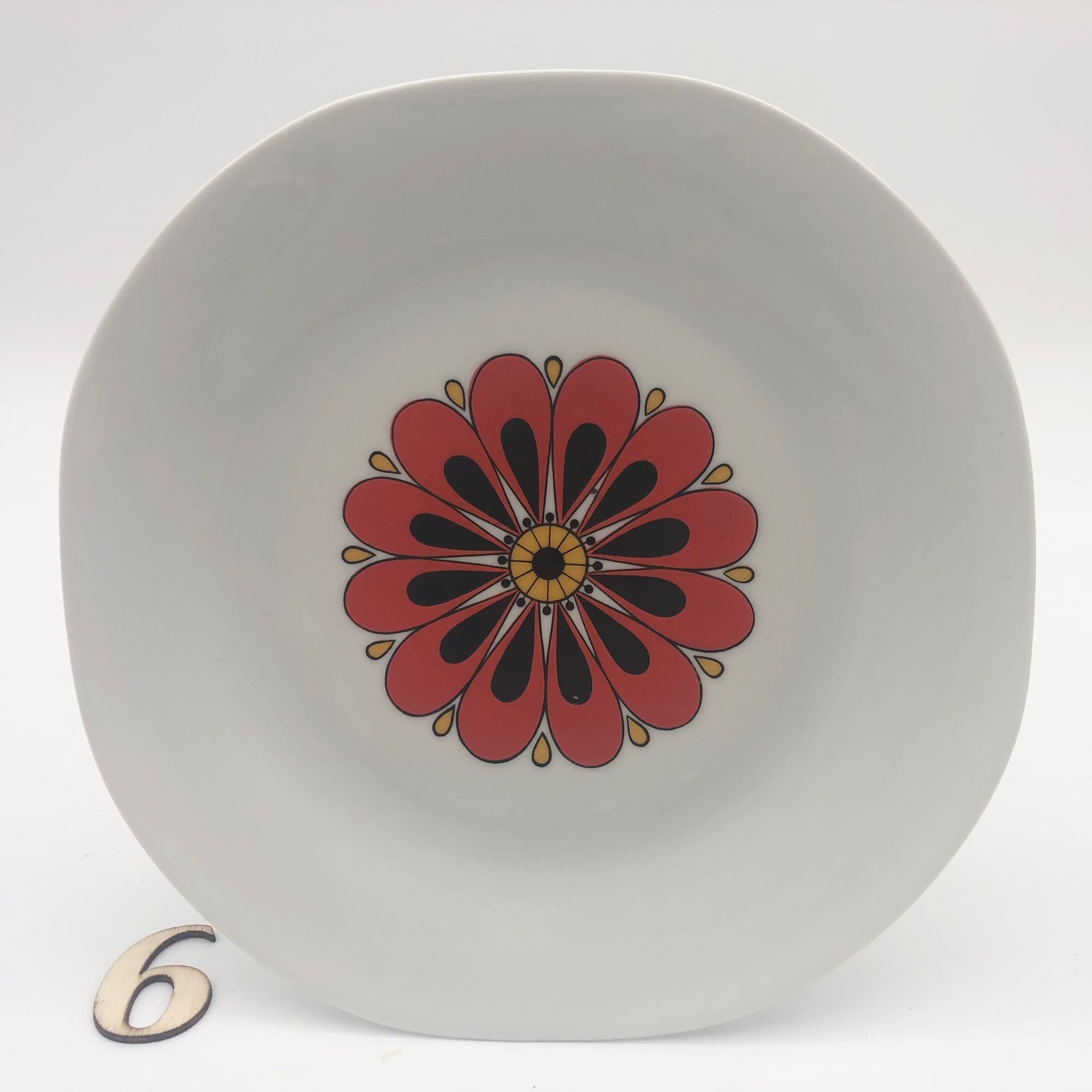 Jacques-André Souchet for Massé Surget set of six plates and a dish