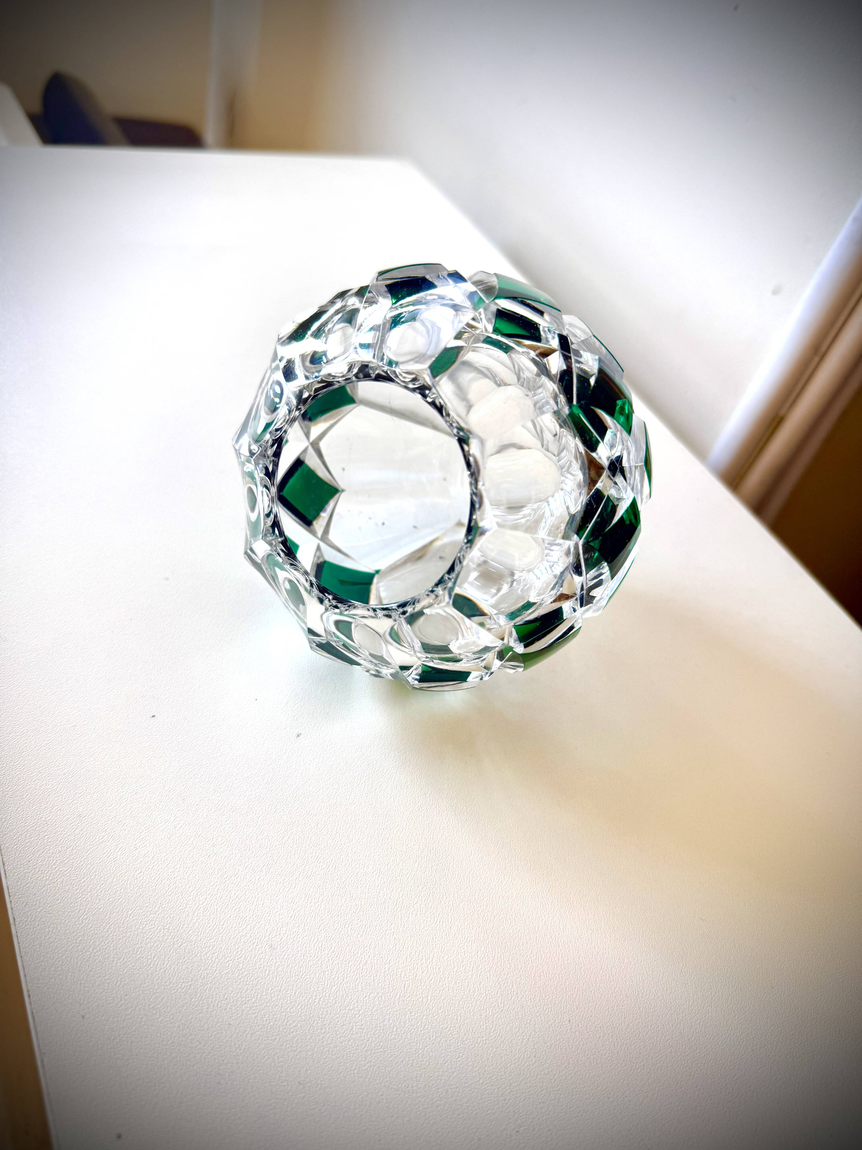 Engraved crystal vase Val Saint-Lambert