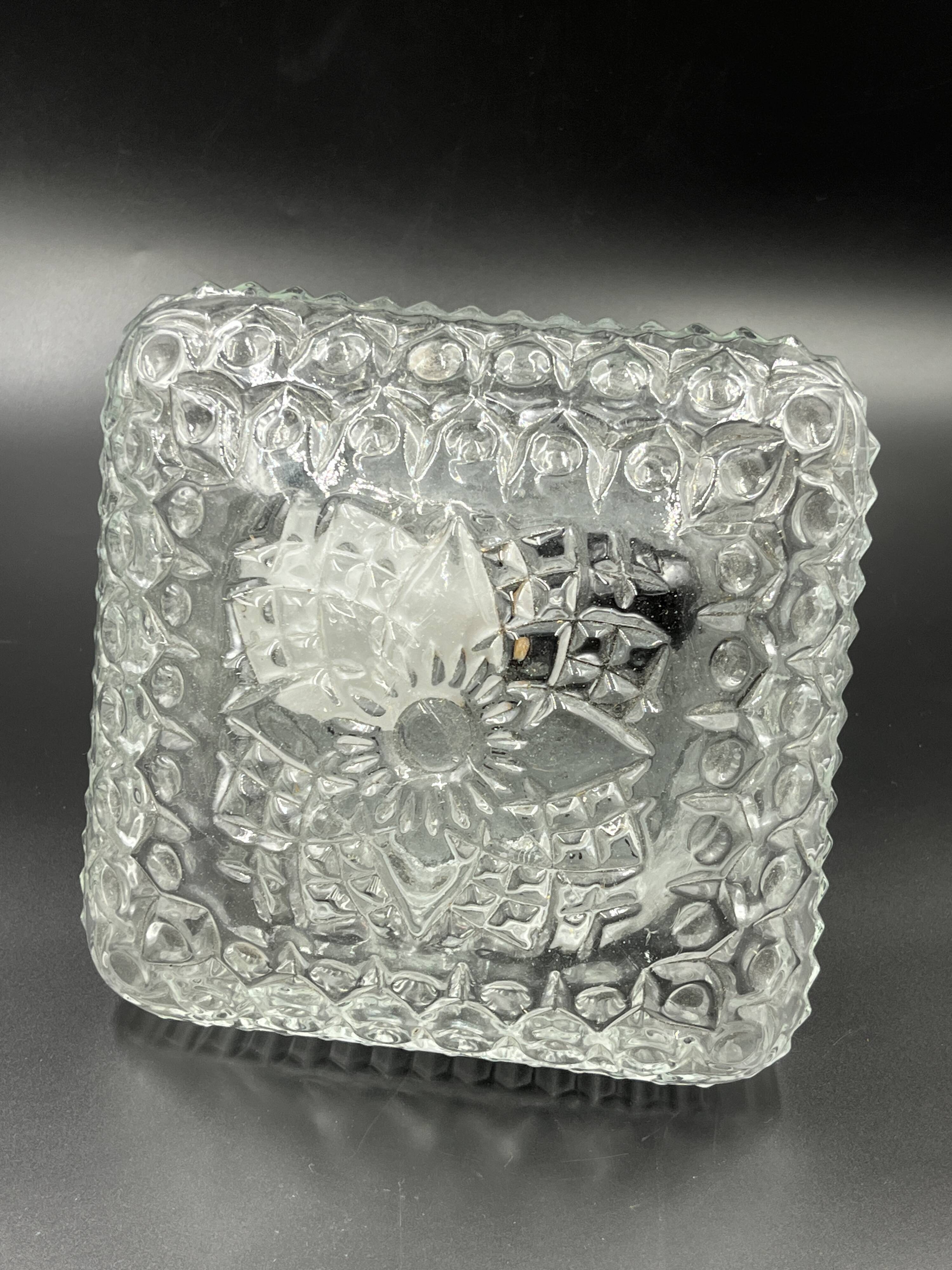 Square textured glass ceiling light Staff Leuchten vintage