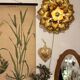 Large gold leaf flower applique
