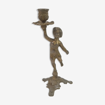Brass children's candle holder 23cm