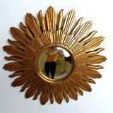 Vintage golden sunburst mirror, 1960s