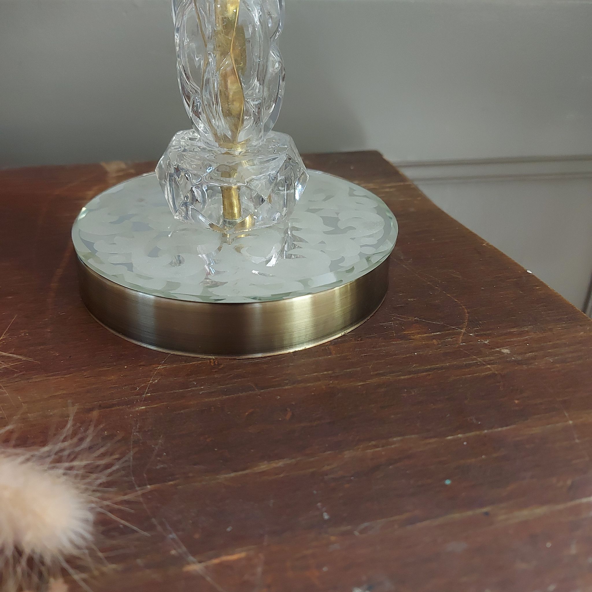 Lampe diamant en verre transparent