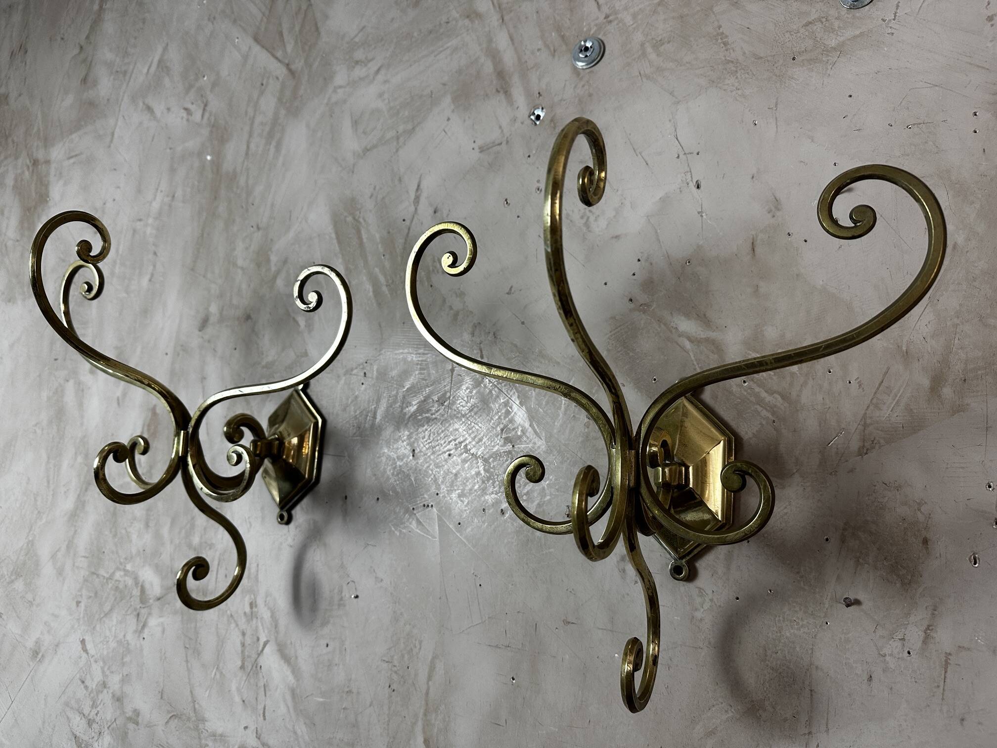 Pair of brass hooks