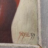 Painting "Nue Cubiste" dated 1959 HST signed Jean Gleyse (1915-1991)