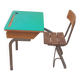 Old vintage children's school desk