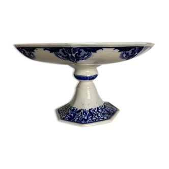 Plate service or compotier, Minton earthenware, cobalt blue