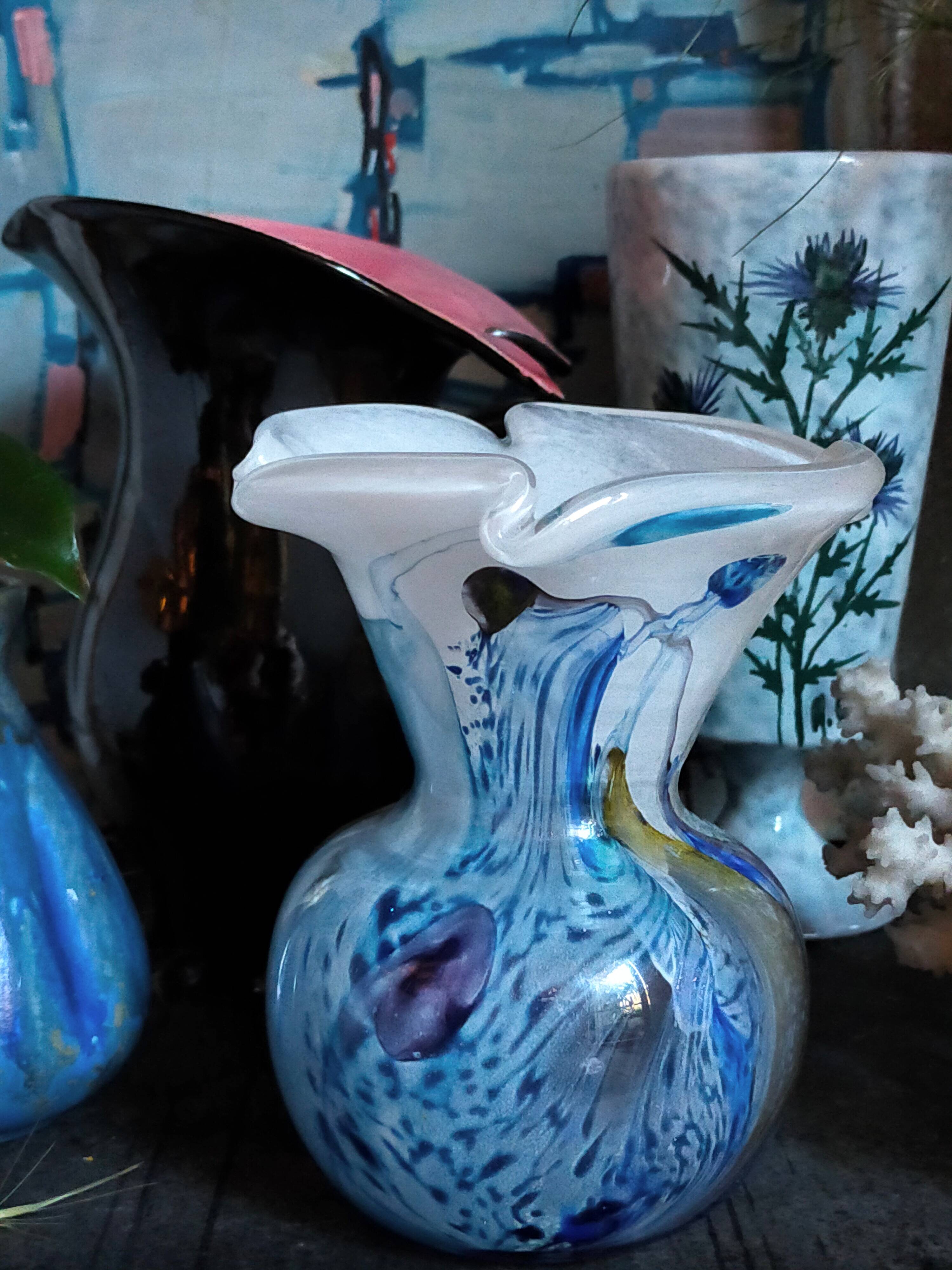 Vase glass paste of the glassmakers of Maure Vieil Mick and Bob Le Bleïs 80s