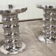 Paire de tabourets aluminium chromé Eichholtz 2000
