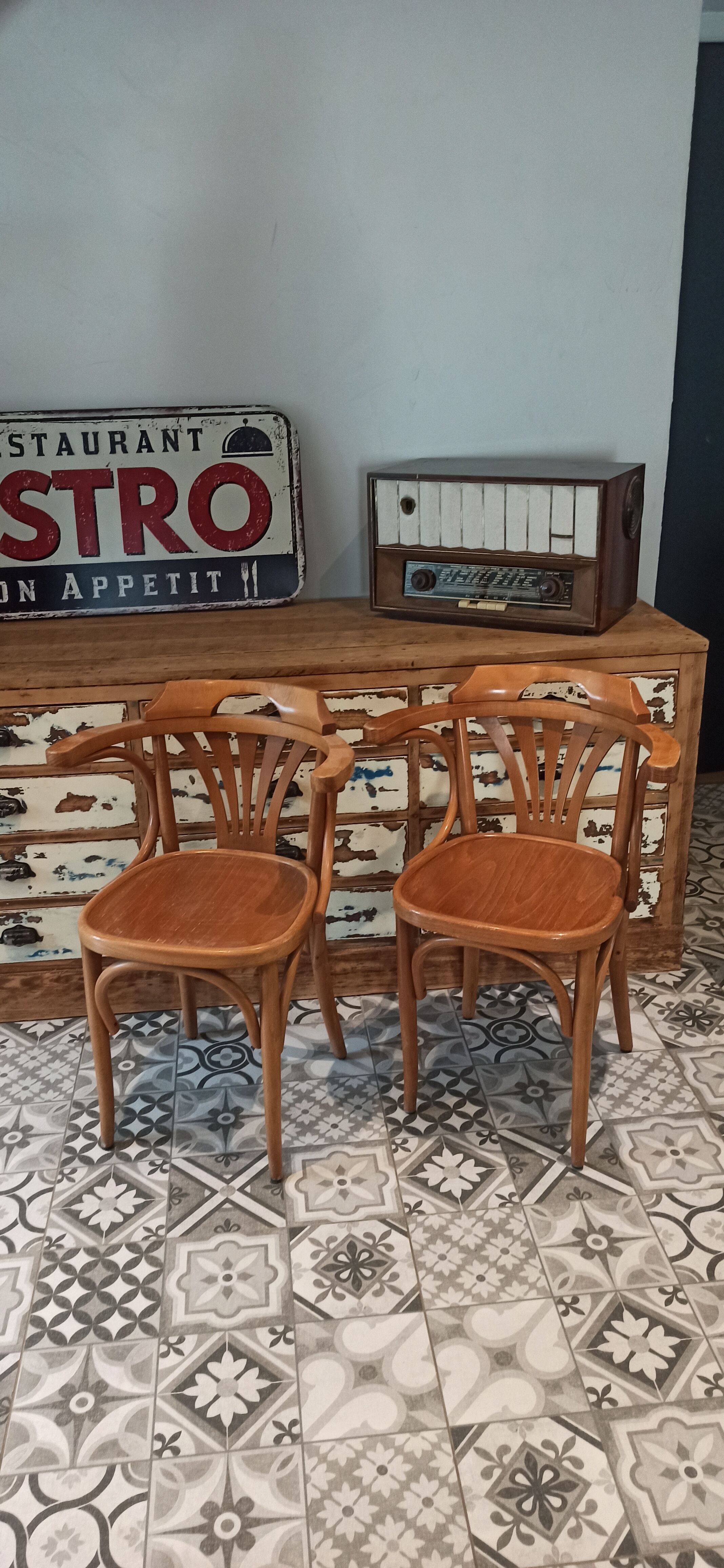 Lot 2 bistro armchairs