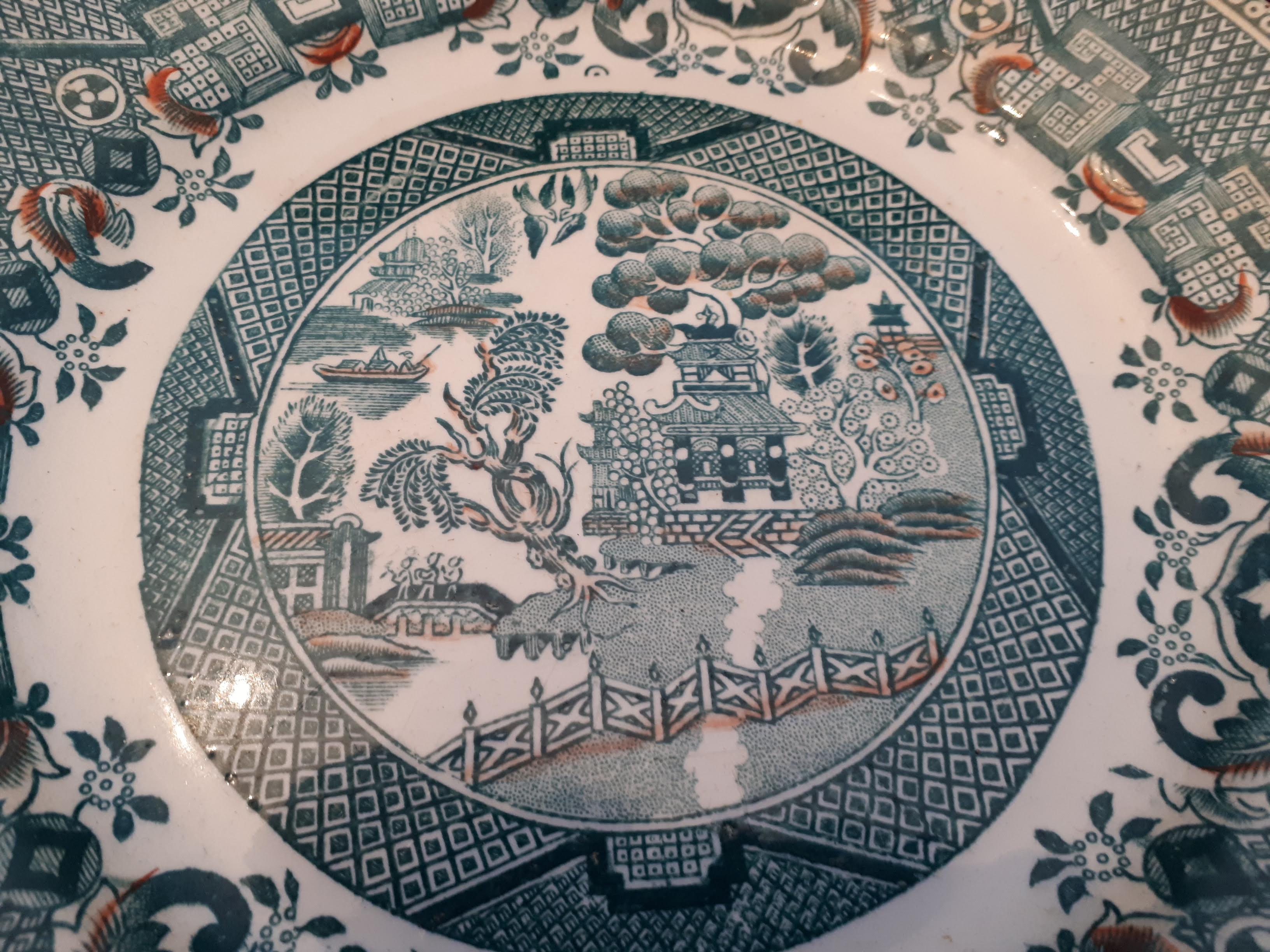 Plate Faïence sarreguemines "Willow"