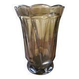 Vintage smoked glass vase