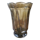 Vintage smoked glass vase