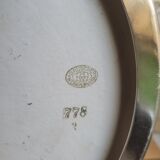 Porcelain serving dish and silver backing