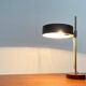 Mid-century minimalist table lamp with a teak veneer base, 1960s.