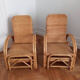 Old pair of deckchairs. 1960.