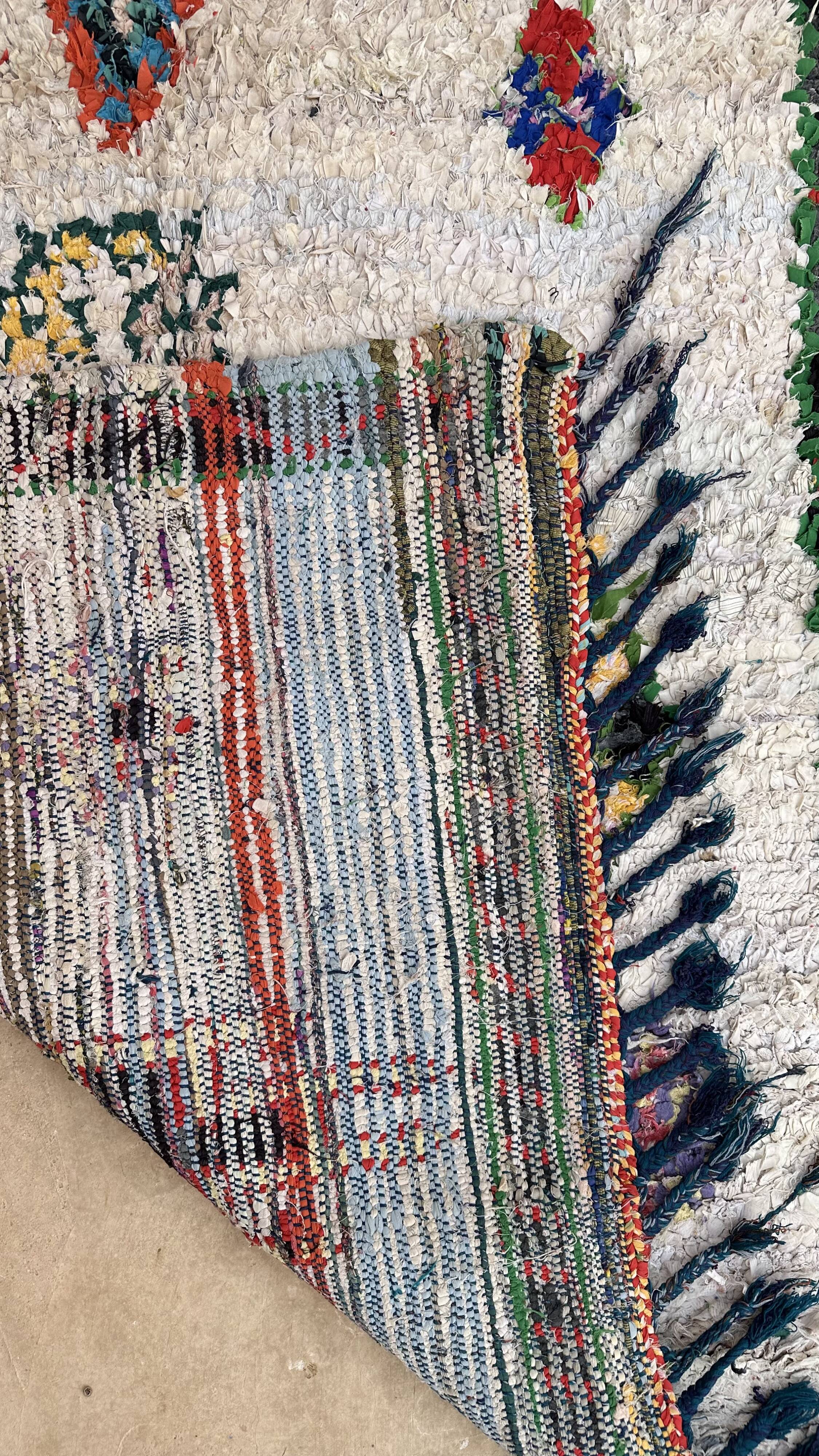 Colorful Boucherouite Berber rug - 119 x 224 cm