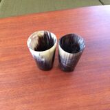 2 vintage horn cups