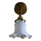 Antique wall light in white painted glass - metal support