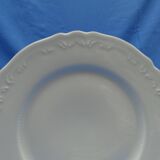 Set of 10 white Limoges flat plates