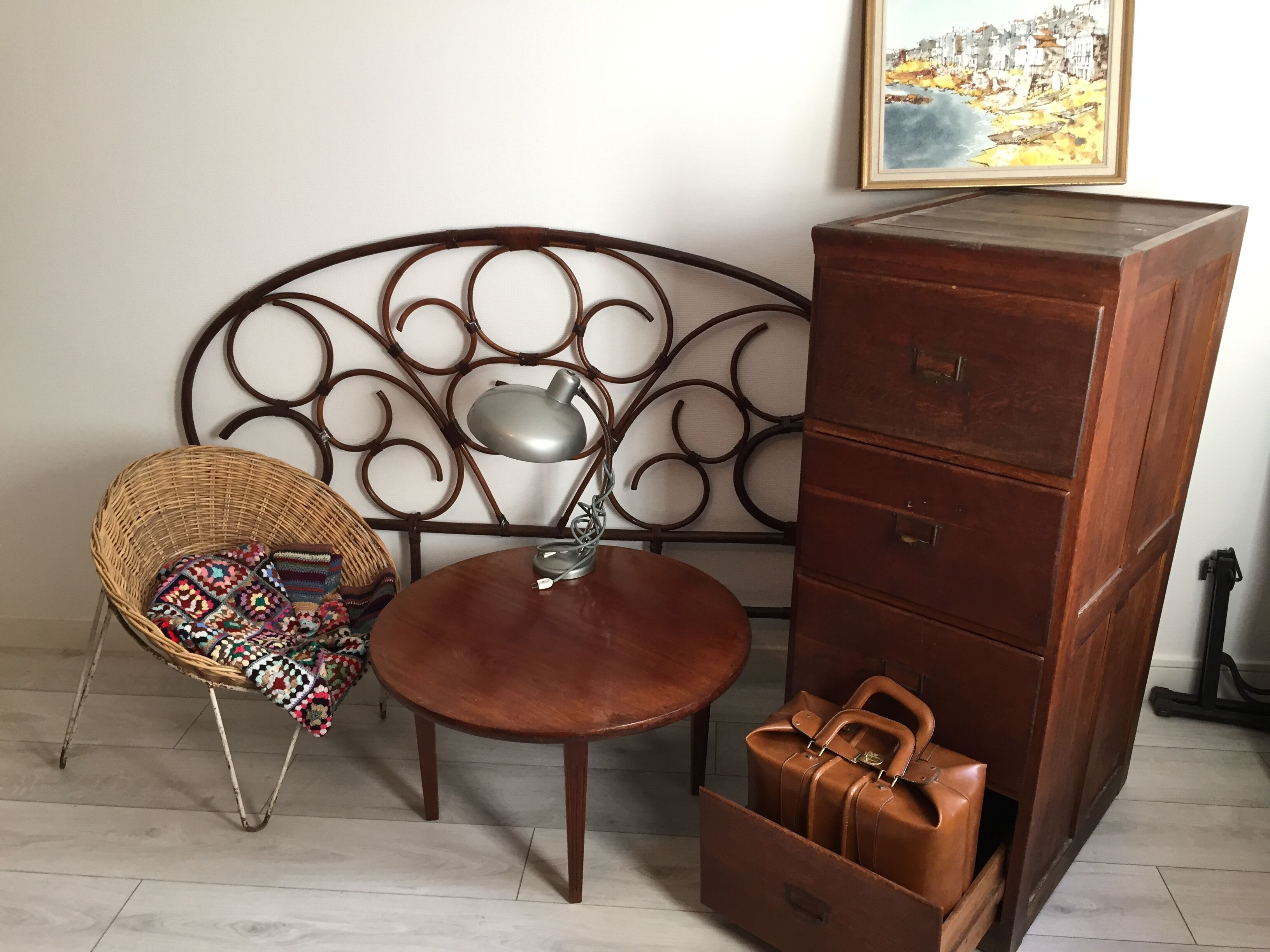 Rattan bedhead