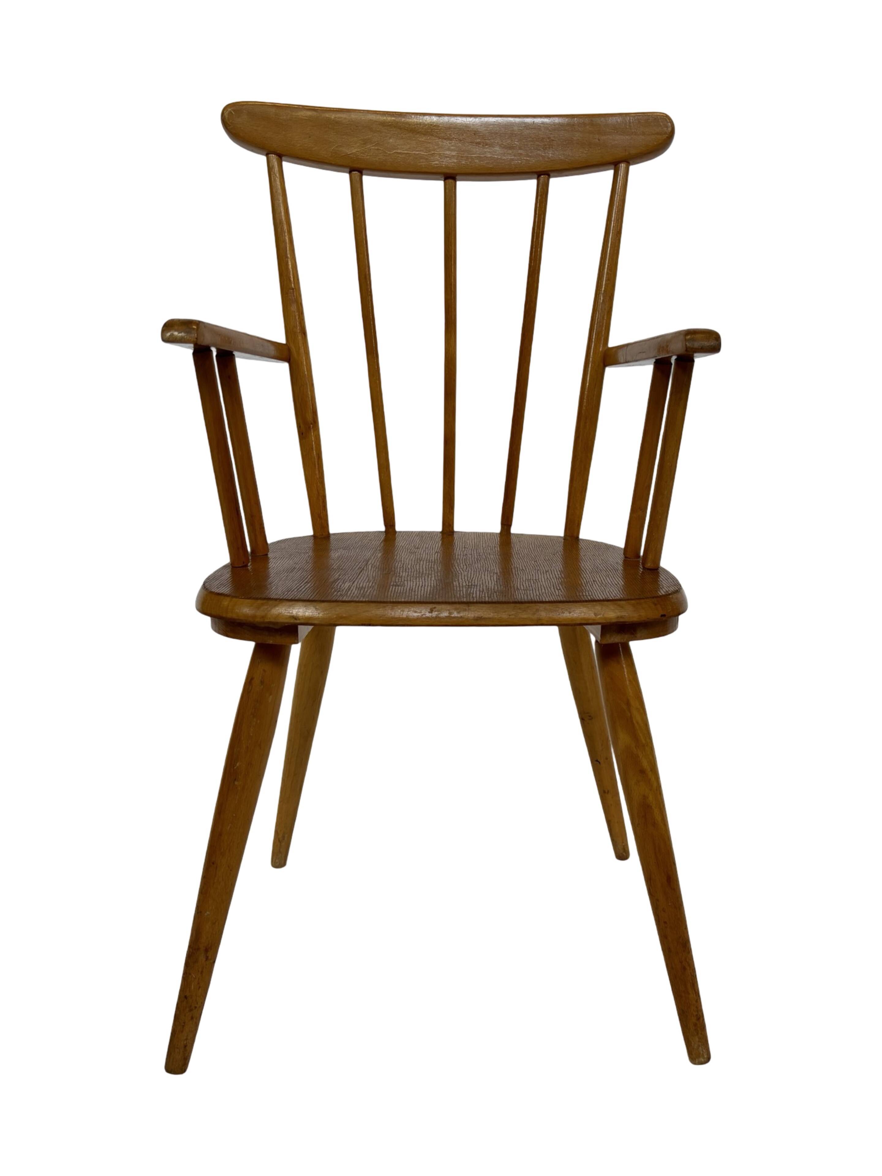 Vintage children's chair children's room slatted chair design 50's