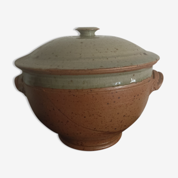 Old glazed sandstone soup bowl