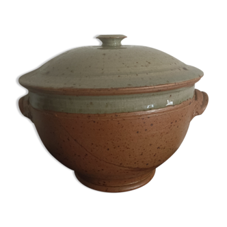 Old glazed sandstone soup bowl