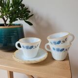 Set of 3 Crisa cups and saucers