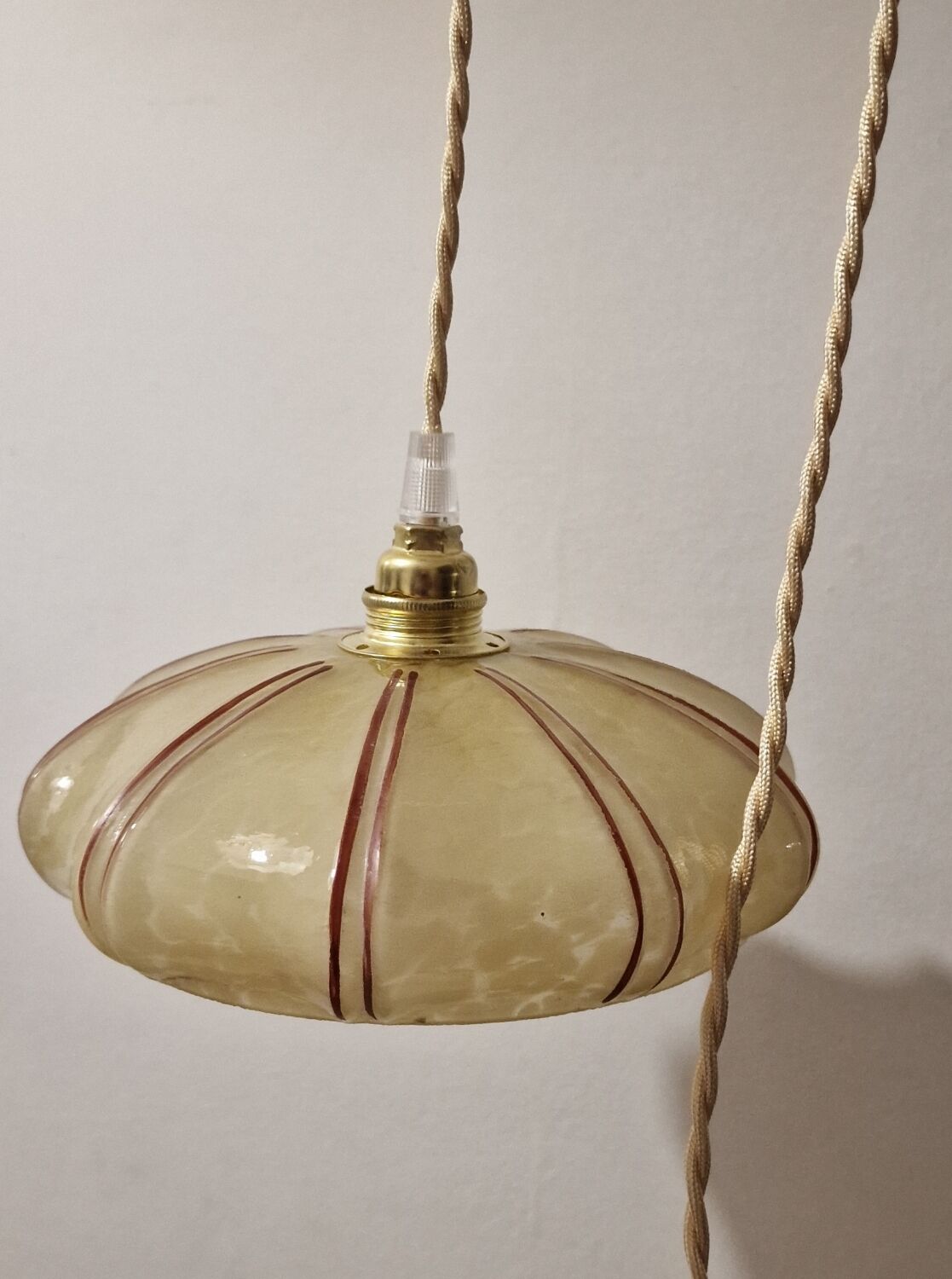 Clichy art deco glass walking lamp